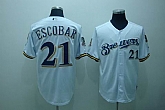 Milwaukee Brewers #21 Escobar white[40th patch] Jerseys,baseball caps,new era cap wholesale,wholesale hats